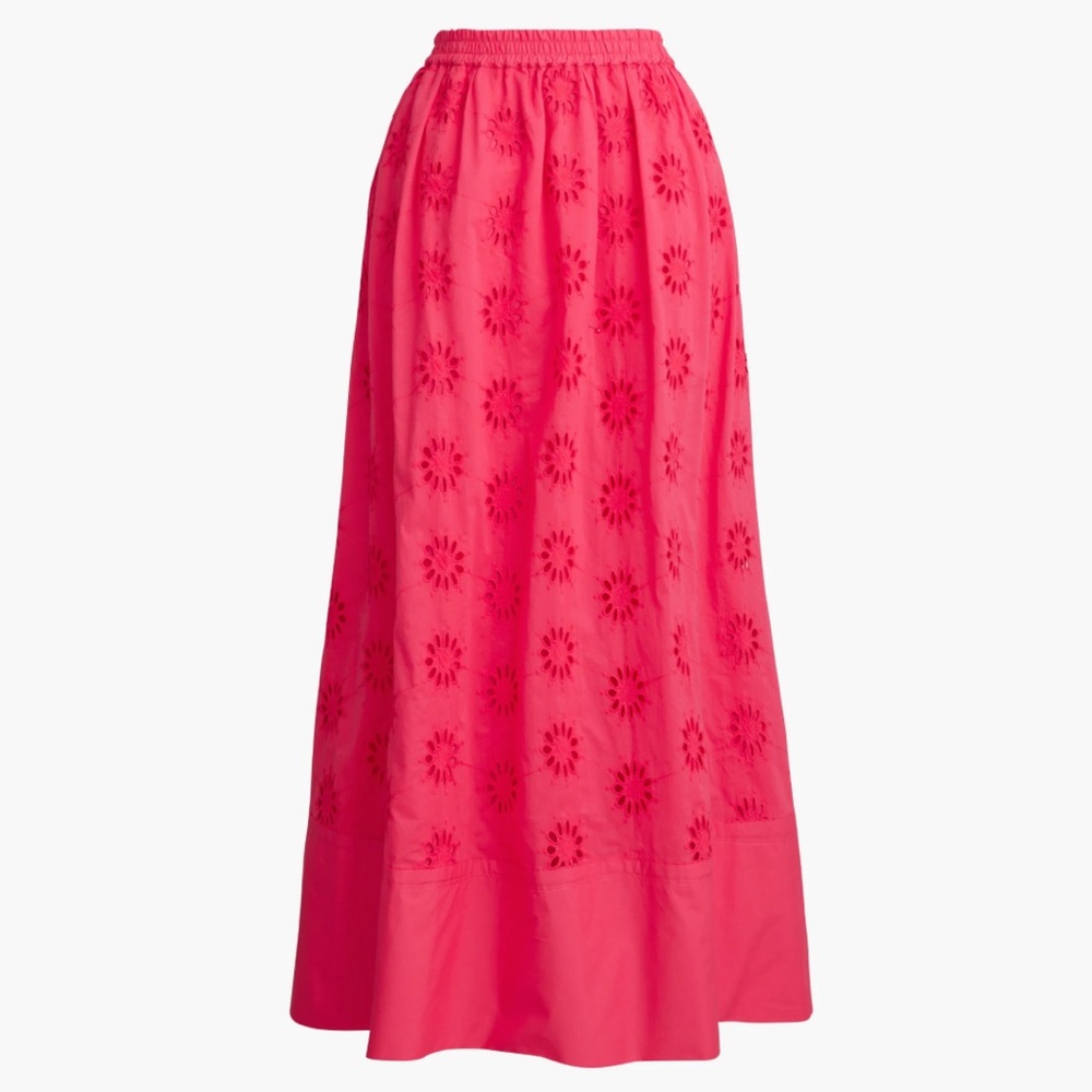 J. Crew Pink Eyelet Maxi Skirt